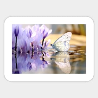 Butterfly Flower Nature Serene Tranquil Sticker